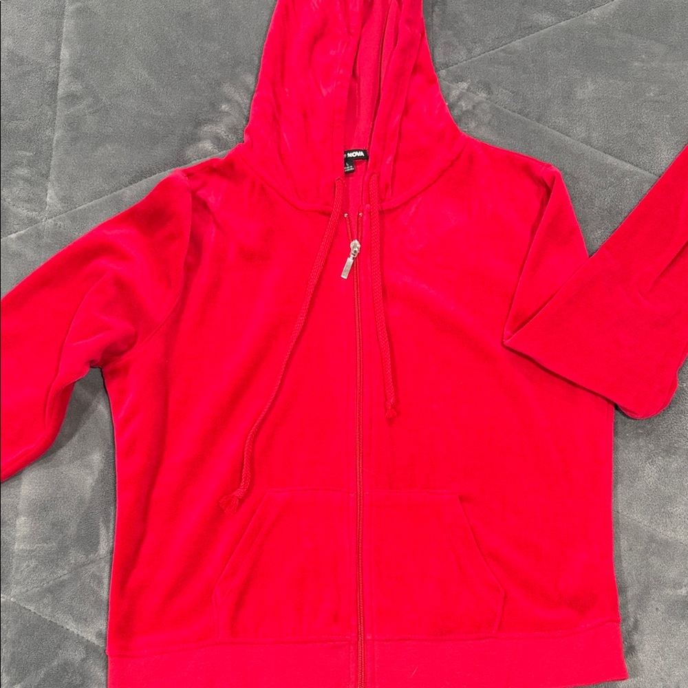 Fashion Nova Red Velour Tracksuit - Picture 2 of 7
